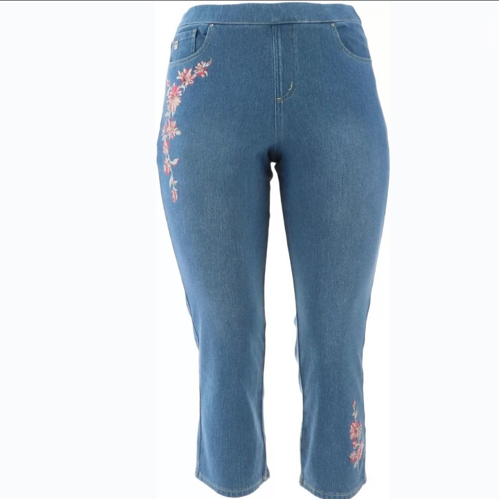 Bell Kim Gravel embroidered pull on jeans